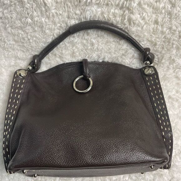 BCBGMAXAZRIA Hobo Leather dark Brown Bag Stitching accent,silver tone hardwares - Picture 8 of 16